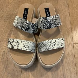 Aqua platform espadrille sandal